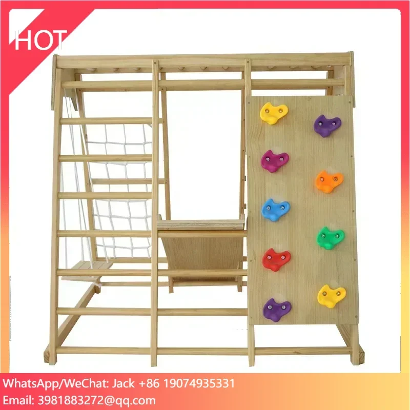 Kids Outdoor Jungle Gym - ชุดเครื่องเล่นปีนป่ายสำหรับเด็กเล็ก ปี 2025 ขายส่ง อุปกรณ์สนามเด็กเล่นในร่มและกลางแจ้ง พร้อมสไลเดอร์และผนังปีนเขา