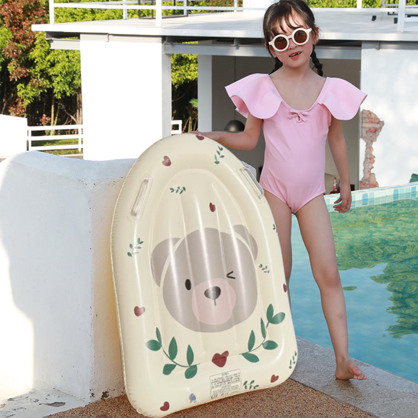 Kids Outdoor Water Park - กระดานโต้คลื่นแบบเป่าลมสำหรับเด็ก ลอยน้ำในสระ พร้อมที่จับ กระดานโต้คลื่นแบบเป่าลมสำหรับชายหาด สำหรับเด็กชาย เด็กหญิง