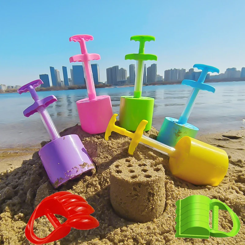 Kids Outdoor Sandbox - แม่พิมพ์ทรายสำหรับเด็ก ของเล่นชายหาด พลั่ว ตัวต่อปราสาท แม่พิมพ์กำแพงทราย ของเล่นสนุกๆ