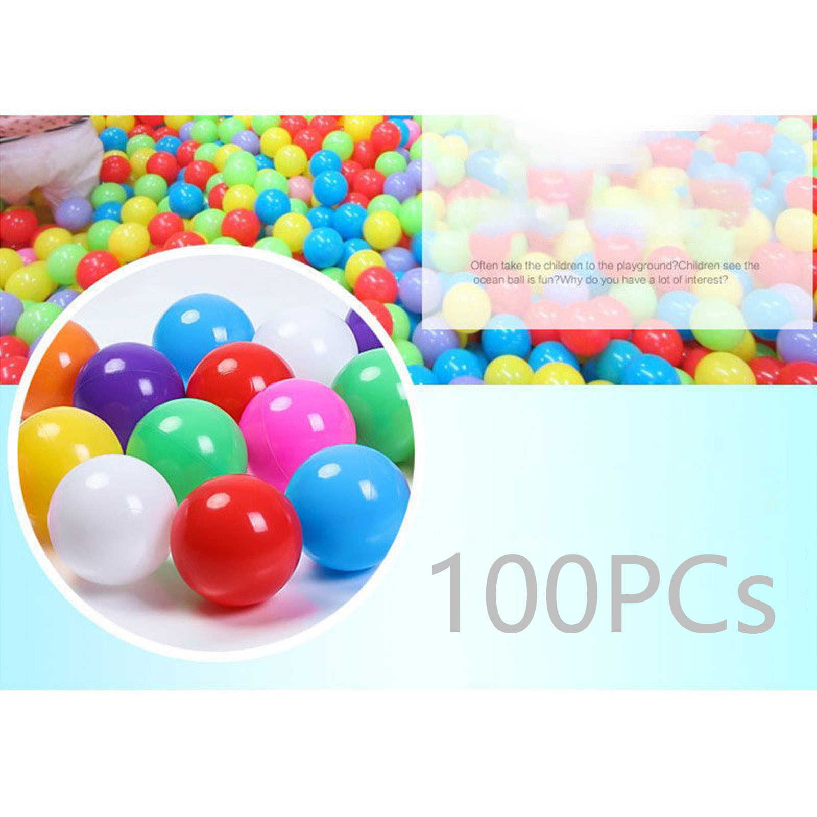 Kids Outdoor Activity Centre - ลูกบอลพลาสติกขนาด 55 มม. จำนวน 100 ลูก