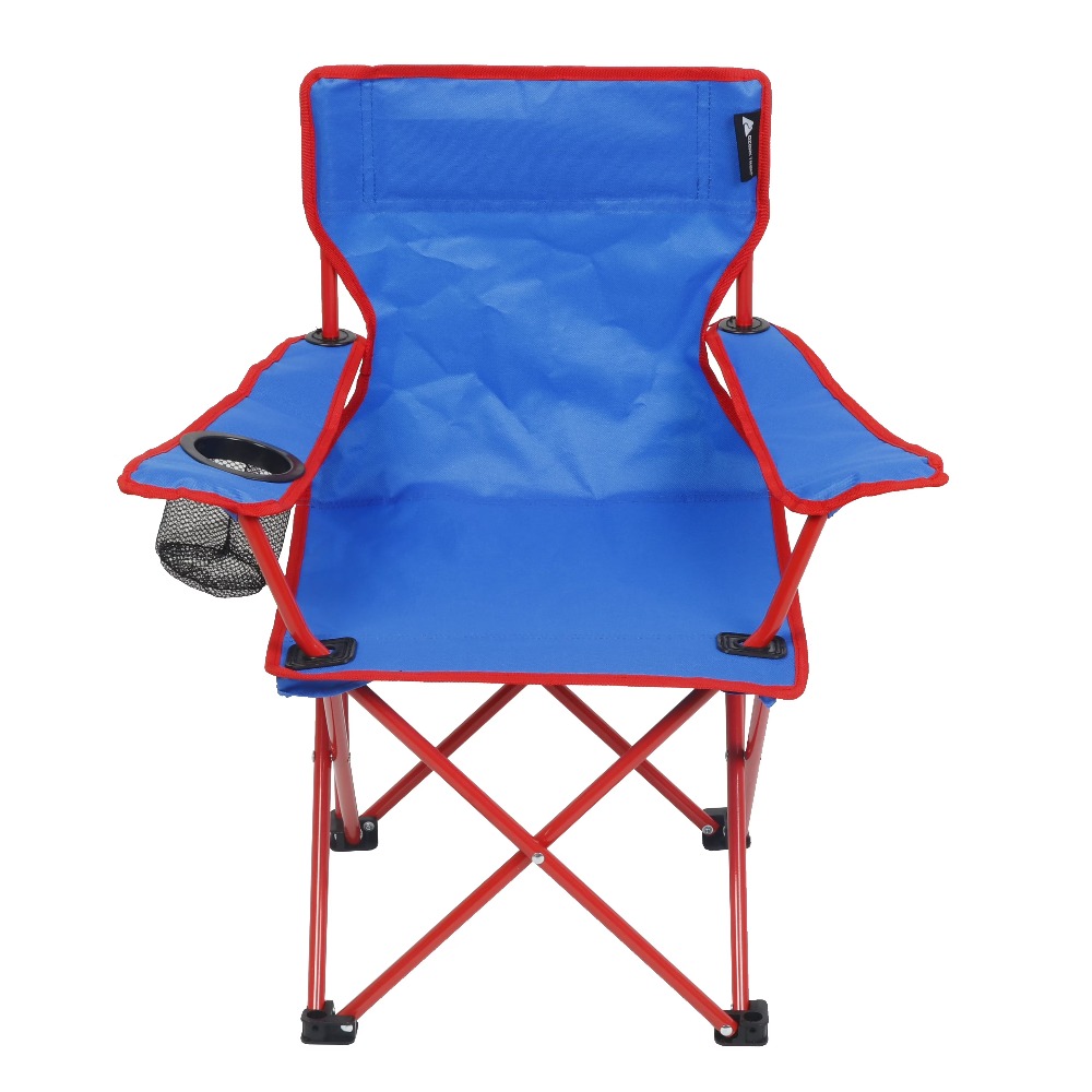 Kids Outdoor Bean Bag Chair - เก้าอี้พับสำหรับเด็กแบบพกพาพร้อมที่วางแก้ว เก้าอี้ชายหาดปิกนิกกลางแจ้งสำหรับเด็ก สีฟ้า