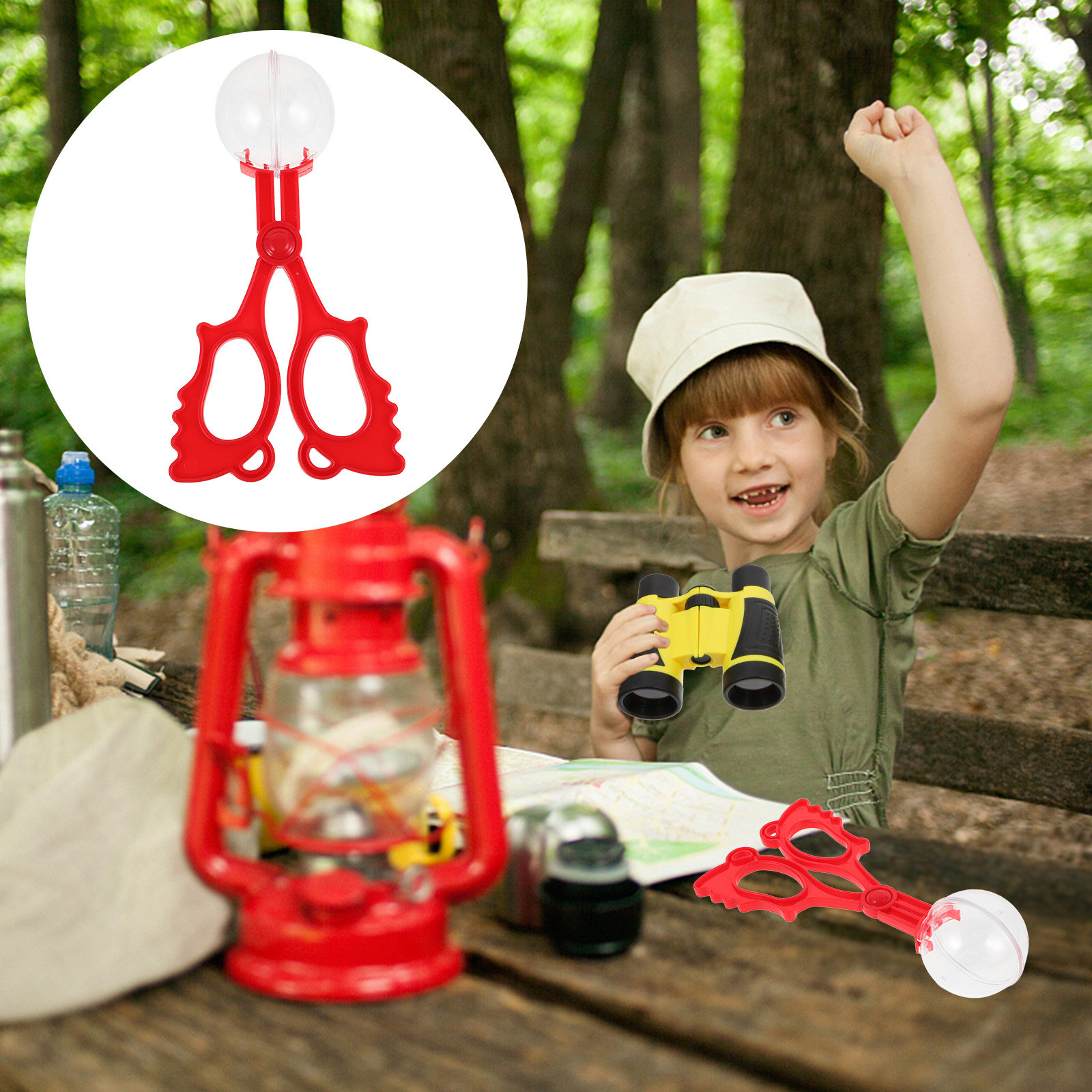 Kids Outdoor Nature Toys - กรรไกรจับแมลงอเนกประสงค์สำหรับเด็ก อุปกรณ์สำรวจธรรมชาติกลางแจ้ง แหนบสำหรับจับแมลง สัตว์เลื้อยคลาน และผีเสื้อ