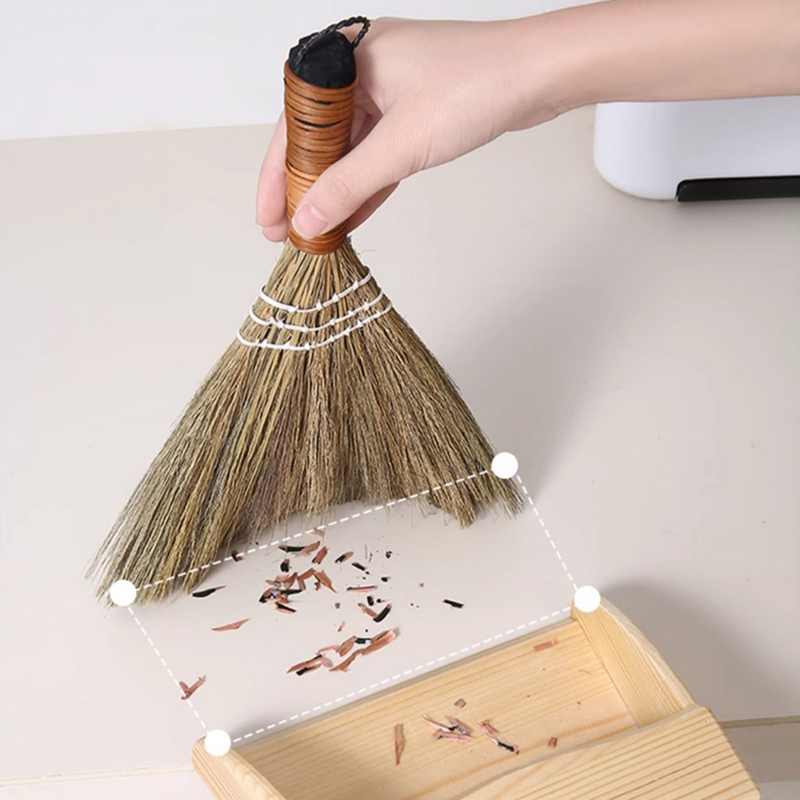 Kids Outdoor Broom - ใหม่【ไม้กวาดทำความสะอาดห้องครัวในครัวเรือน แปรงปัดฝุ่นโต๊ะสำนักงาน แปรงปัดฝุ่นแบบใช้มือ แปรงปัดฝุ่นแบบใช้ฟางมิสคาธัส สำหรับโต๊ะเด็ก ใช้กลางแจ้ง】