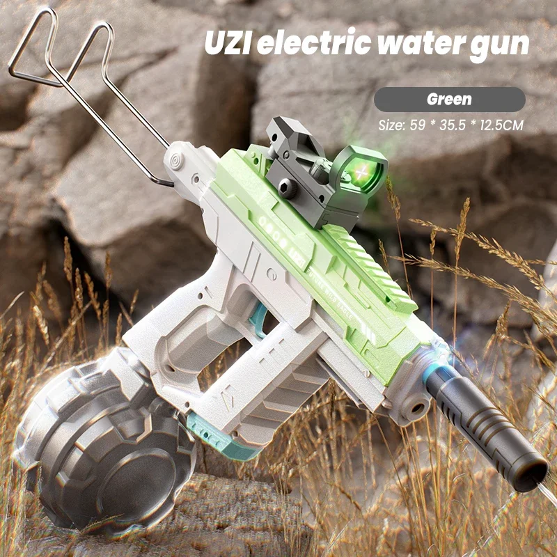 Kids Outdoor Nature Toys - ปืนฉีดน้ำไฟฟ้า UZI แบบรวมสามฟังก์ชั่น พร้อมไฟส่องสว่างรูปแมงป่อง ของเล่นเด็กผู้ชาย เล่นสาดน้ำกลางแจ้ง