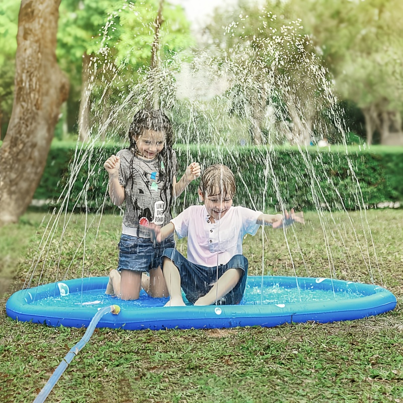 Kids Outdoor Activity Centre - แผ่นพ่นน้ำสำหรับเด็กเล่น ขนาด 100 ซม. แผ่นพ่นน้ำเป่าลมสำหรับชายหาด ของเล่นกลางแจ้ง