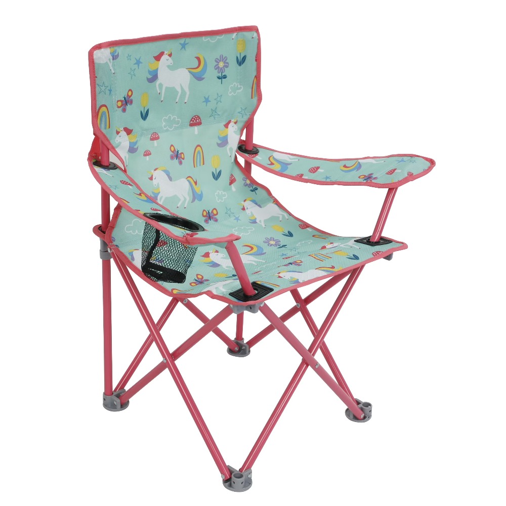 Kids Outdoor Bean Bag Chair - เก้าอี้พับสำหรับเด็ก ลายยูนิคอร์น พร้อมตัวล็อคเพื่อความปลอดภัย พกพาสะดวก ใช้ได้ทั้งกลางแจ้ง ชายหาด
