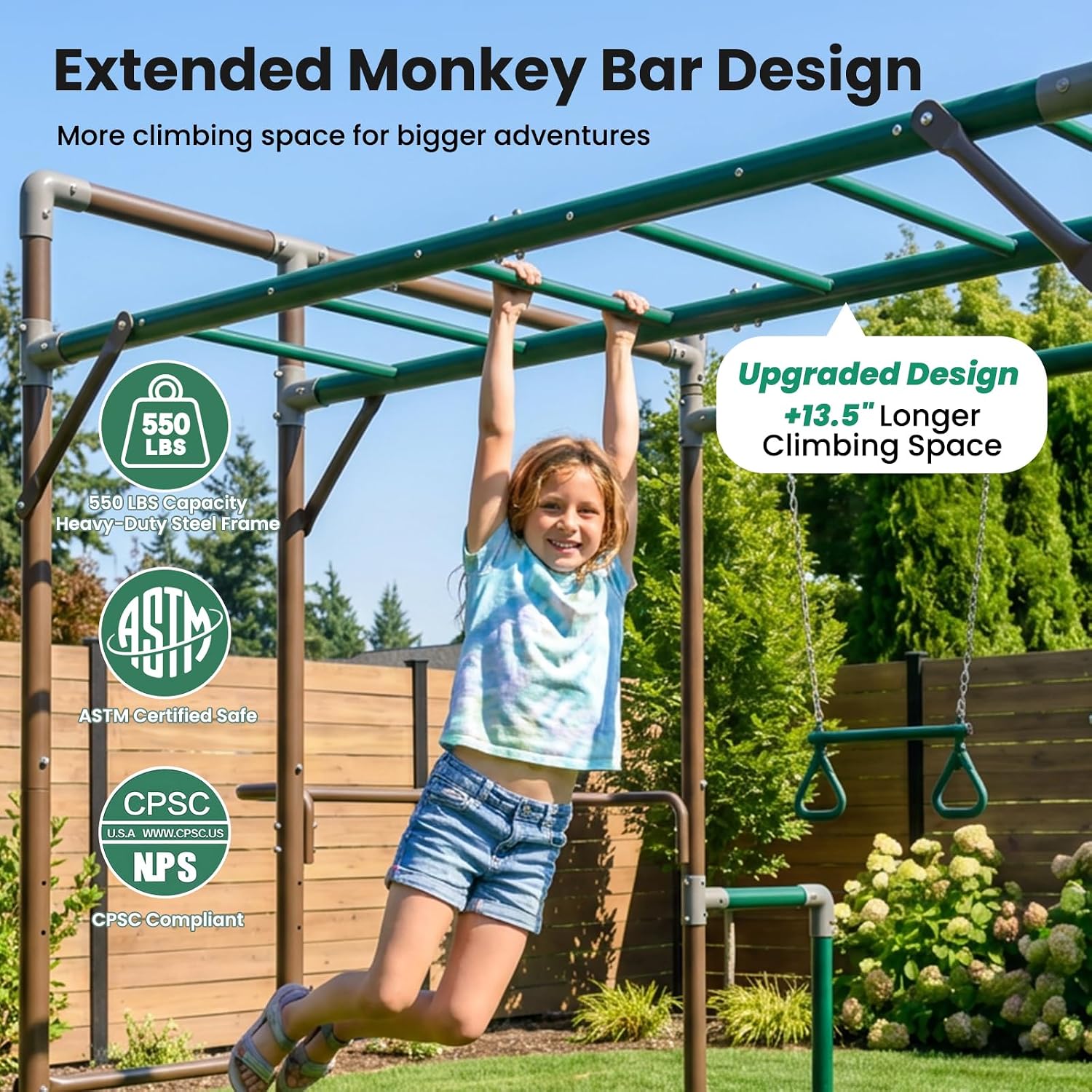 สนามเด็กเล่นกลางแจ้งพร้อมราวปี - Kids Outdoor Jungle Gym บทวิจารณ์และราคา