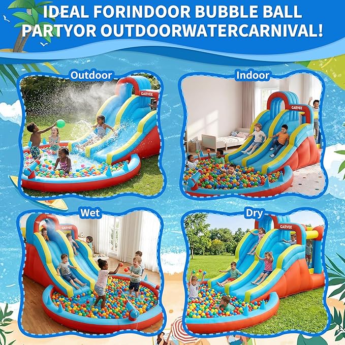 สวนน้ำเป่าลม 8-in-1 สำหรับทุกฤ - Kids Outdoor Water Park บทวิจารณ์และราคา