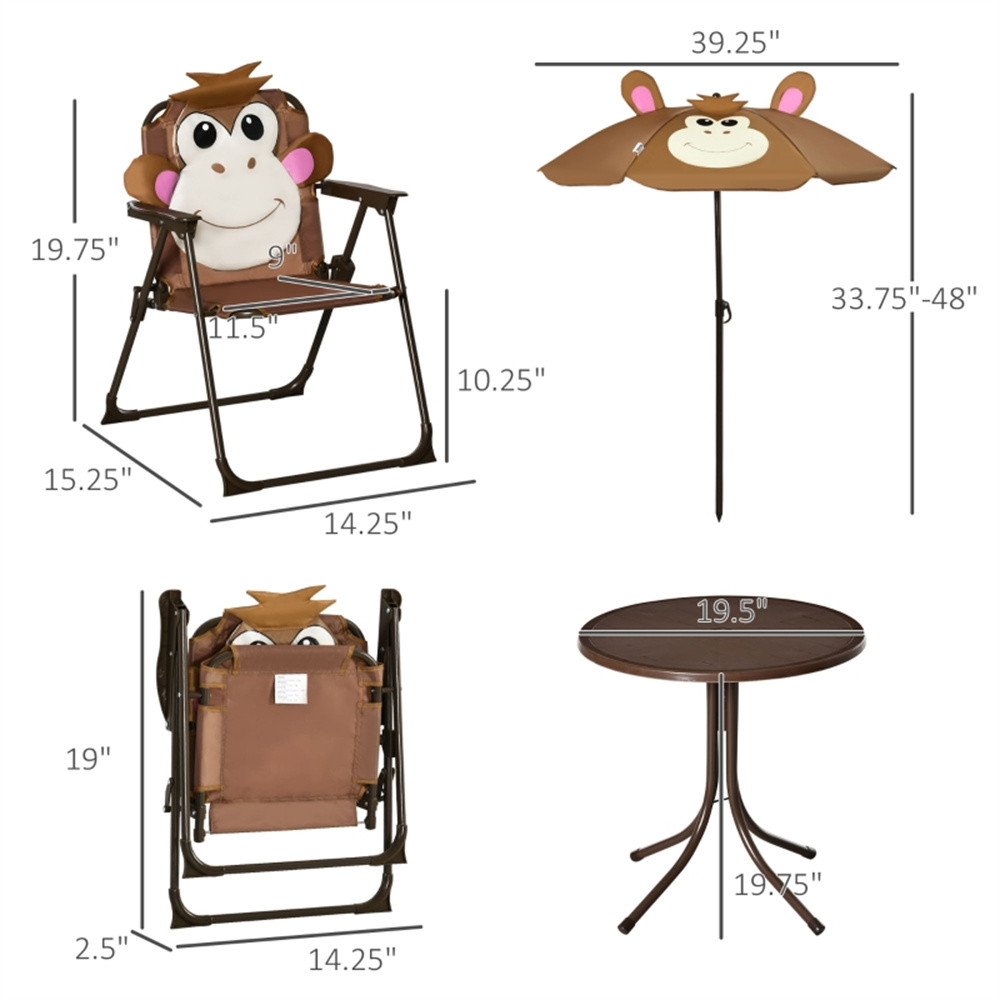 ชุดโต๊ะเก้าอี้สำหรับเด็ก ลายลิ - Kids Outdoor Table And Chairs With Umbrella บทวิจารณ์และราคา