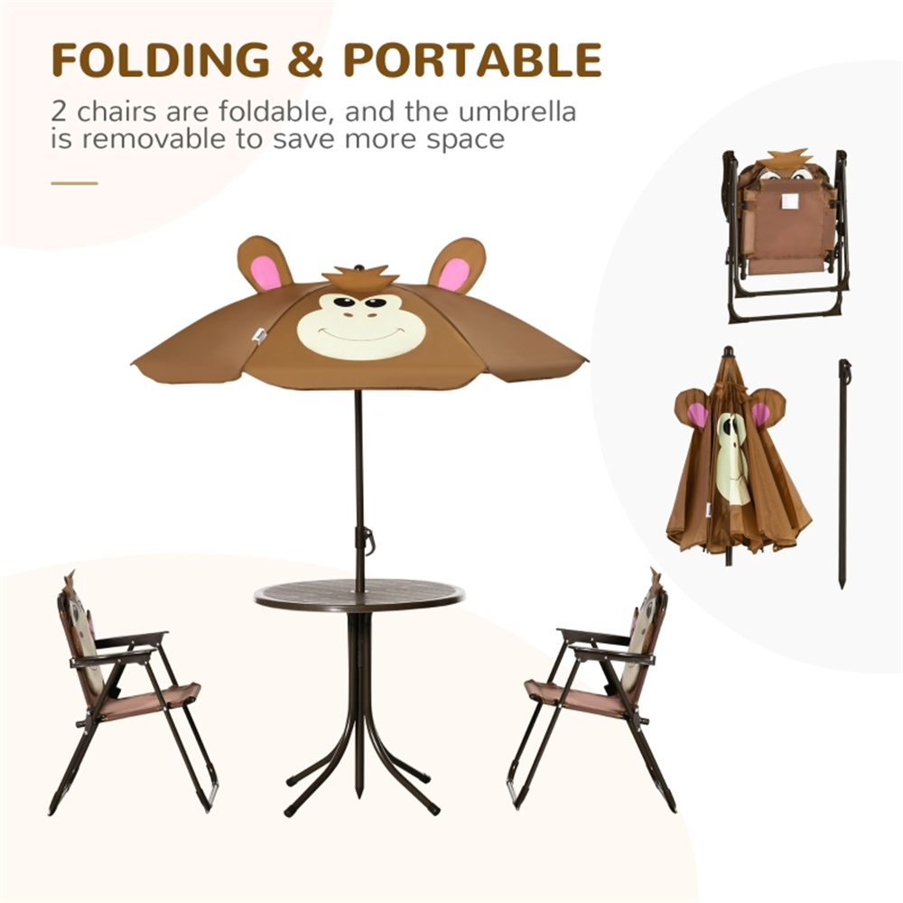 ชุดโต๊ะเก้าอี้สำหรับเด็ก ลายลิ - Kids Outdoor Table And Chairs With Umbrella บทวิจารณ์และราคา