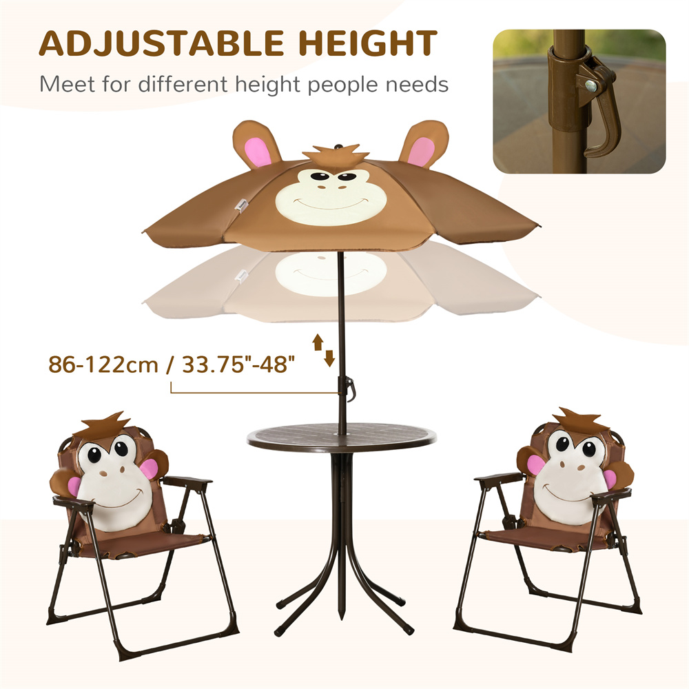ชุดโต๊ะเก้าอี้สำหรับเด็ก ลายลิ - Kids Outdoor Table And Chairs With Umbrella บทวิจารณ์และราคา