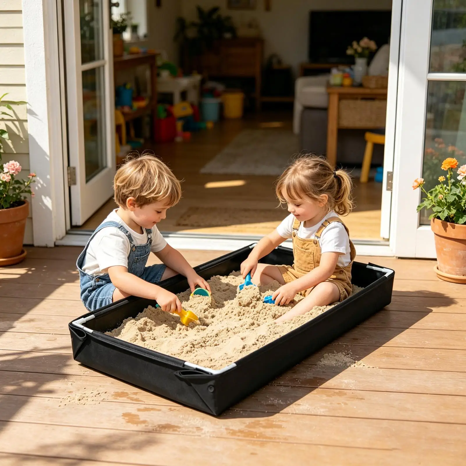 กระบะทรายพับได้สำหรับเล่นน้ำกล - Kids Outdoor Sandbox บทวิจารณ์และราคา
