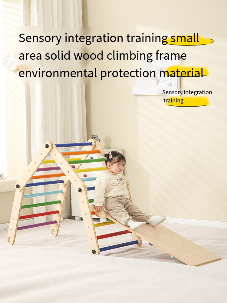 ชุดโครงไม้ปีนป่ายรูปสามเหลี่ยม - Kids Outdoor Jungle Gym บทวิจารณ์และราคา