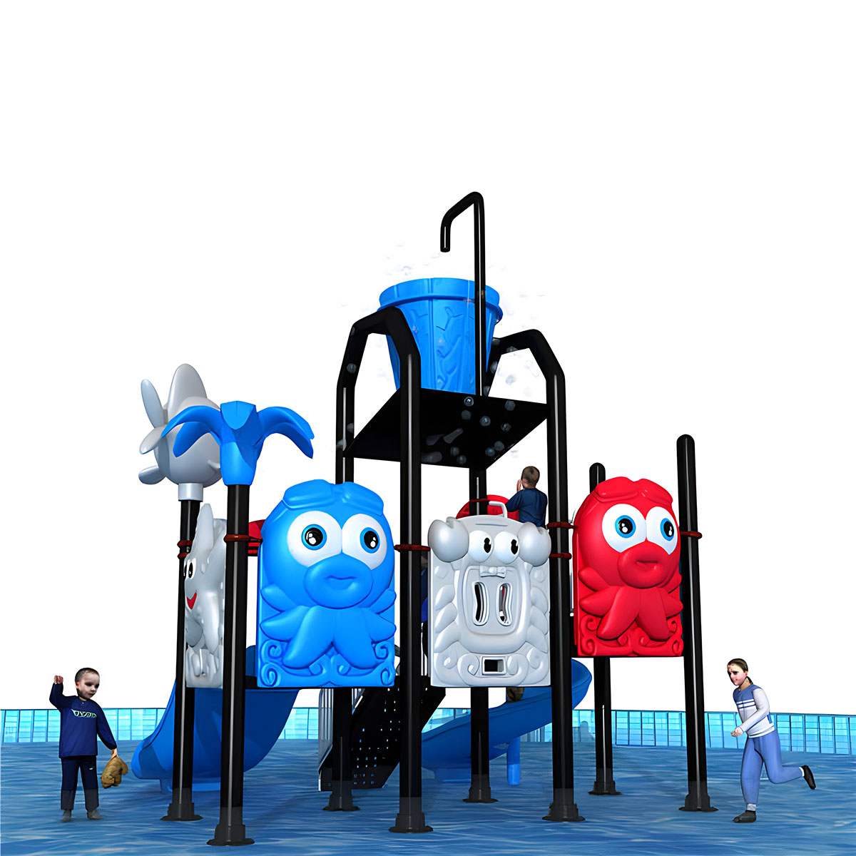 สไลเดอร์น้ำสำหรับเด็ก สวนสนุกก - Kids Outdoor Adventure Park บทวิจารณ์และราคา