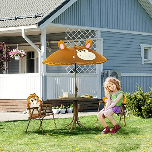 ชุดโต๊ะและเก้าอี้สำหรับเด็ก โต - Kids Outdoor Table And Chairs With Umbrella บทวิจารณ์และราคา