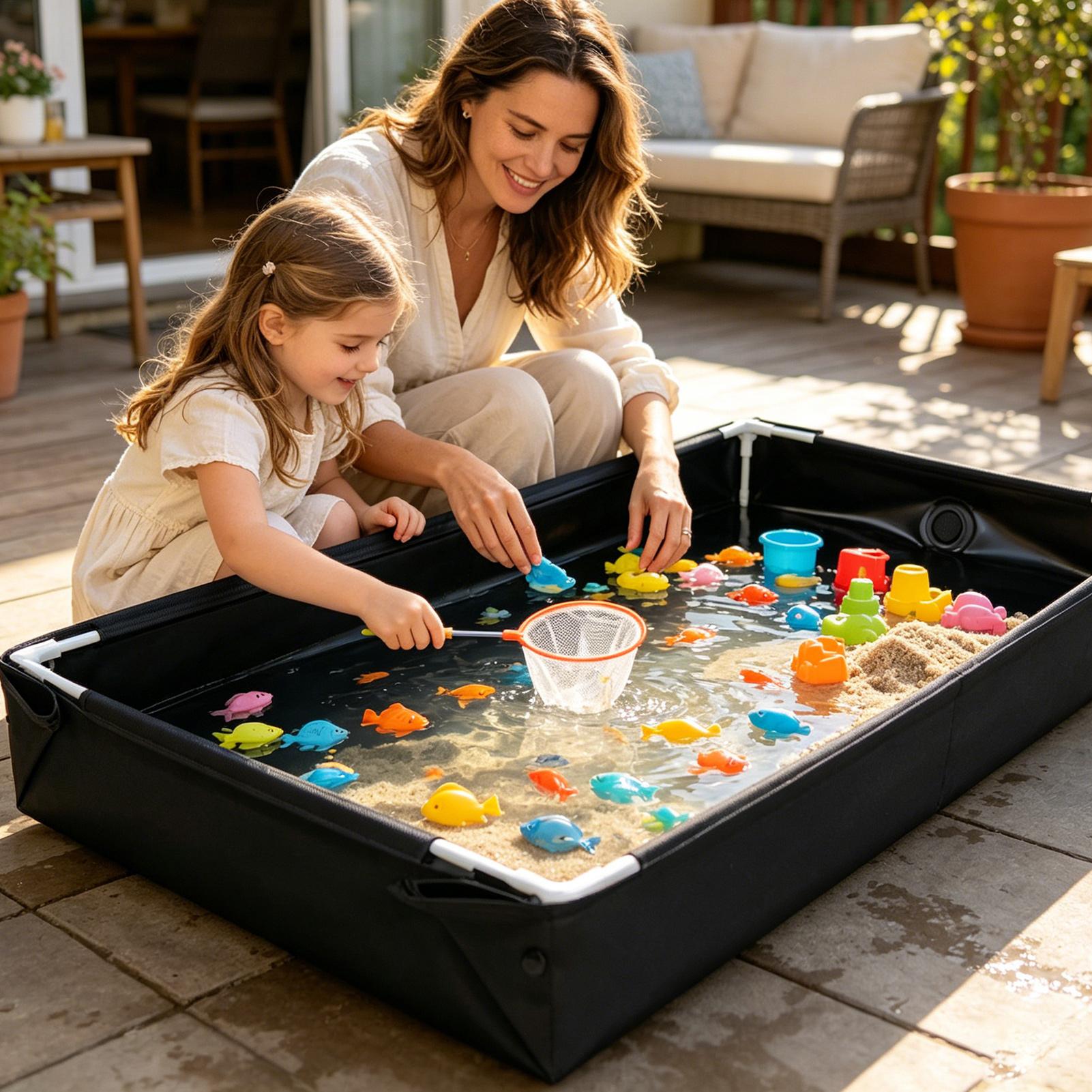 สระน้ำกลางแจ้งสำหรับเล่นน้ำและ - Kids Outdoor Sandbox บทวิจารณ์และราคา