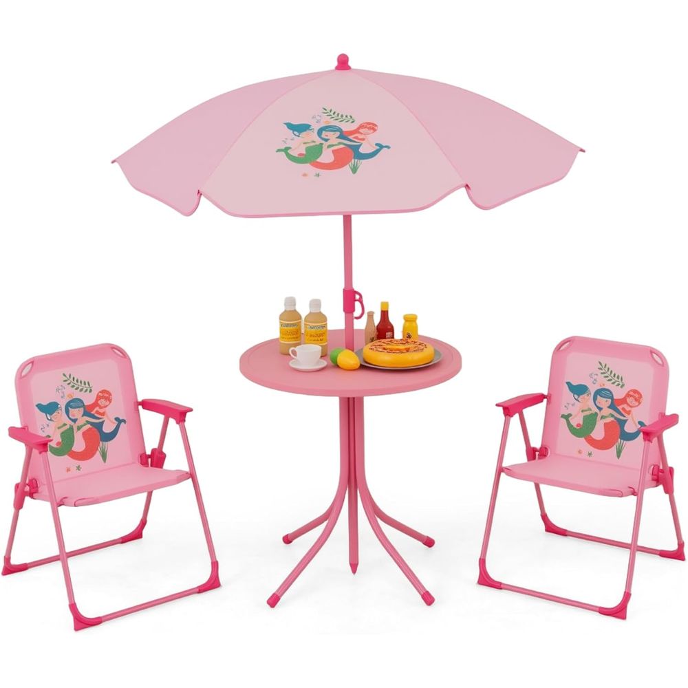 โต๊ะปิกนิกสำหรับเด็ก, โต๊ะกลาง - Kids Outdoor Table And Chairs With Umbrella บทวิจารณ์และราคา