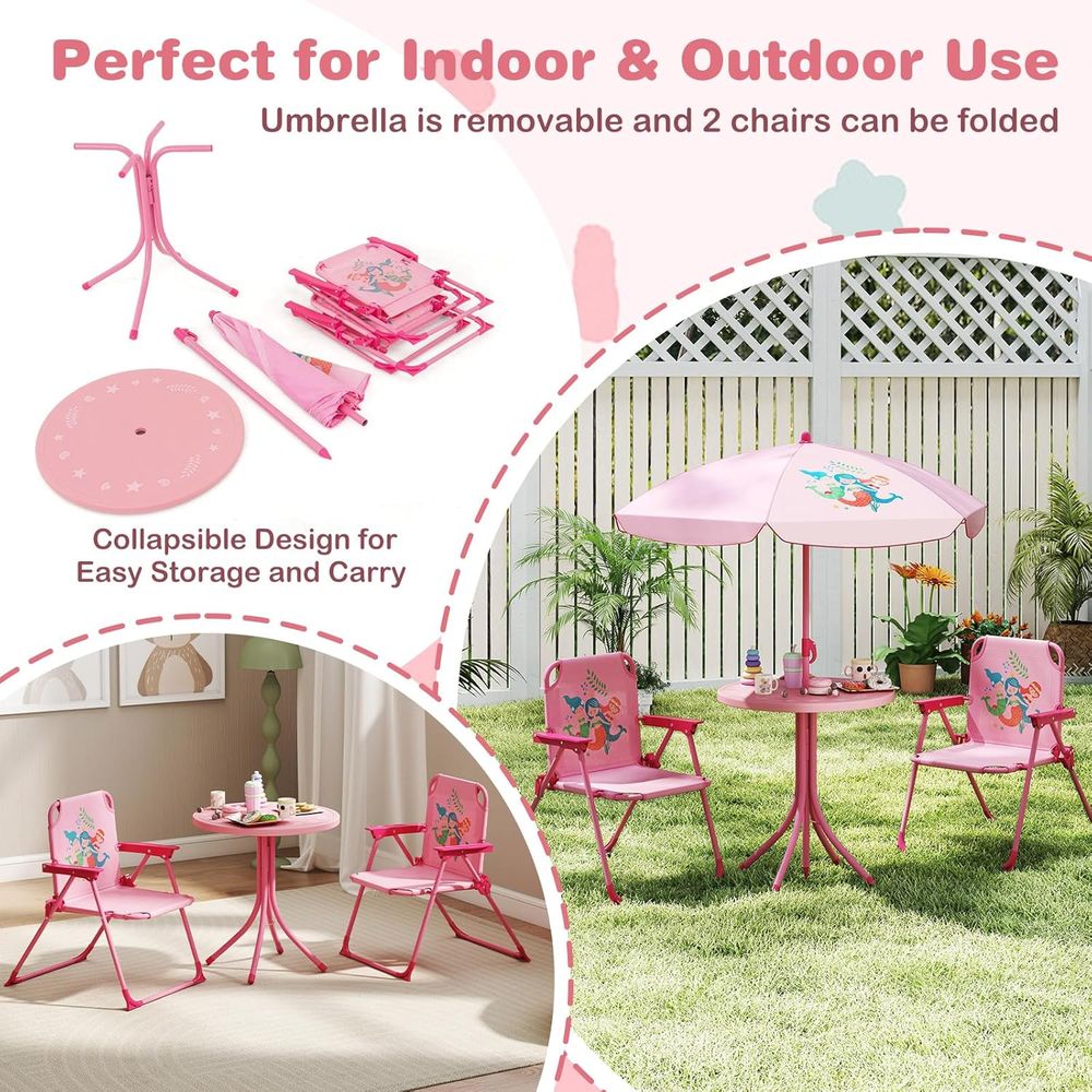 โต๊ะปิกนิกสำหรับเด็ก, โต๊ะกลาง - Kids Outdoor Table And Chairs With Umbrella บทวิจารณ์และราคา