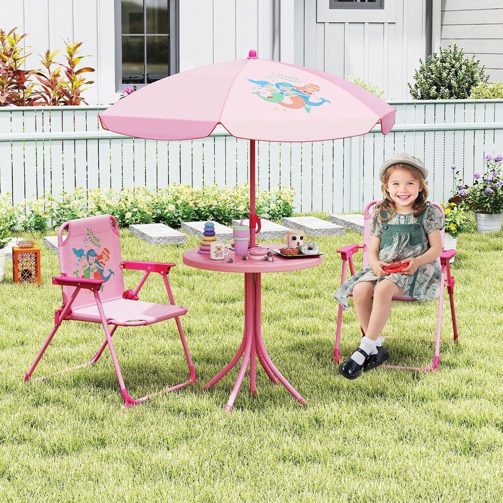 โต๊ะปิกนิกสำหรับเด็ก, โต๊ะกลาง - Kids Outdoor Table And Chairs With Umbrella บทวิจารณ์และราคา