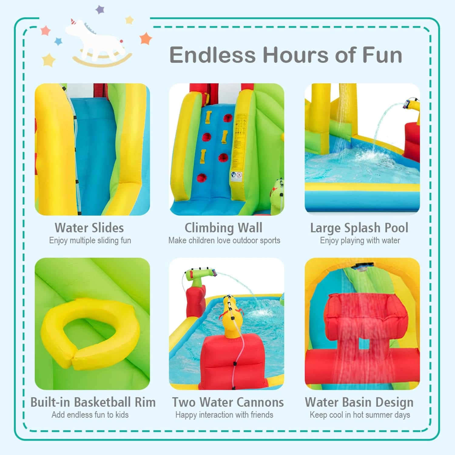 เมกะสวนน้ำเป่าลมสำหรับเด็ก - ส - Kids Outdoor Water Park บทวิจารณ์และราคา