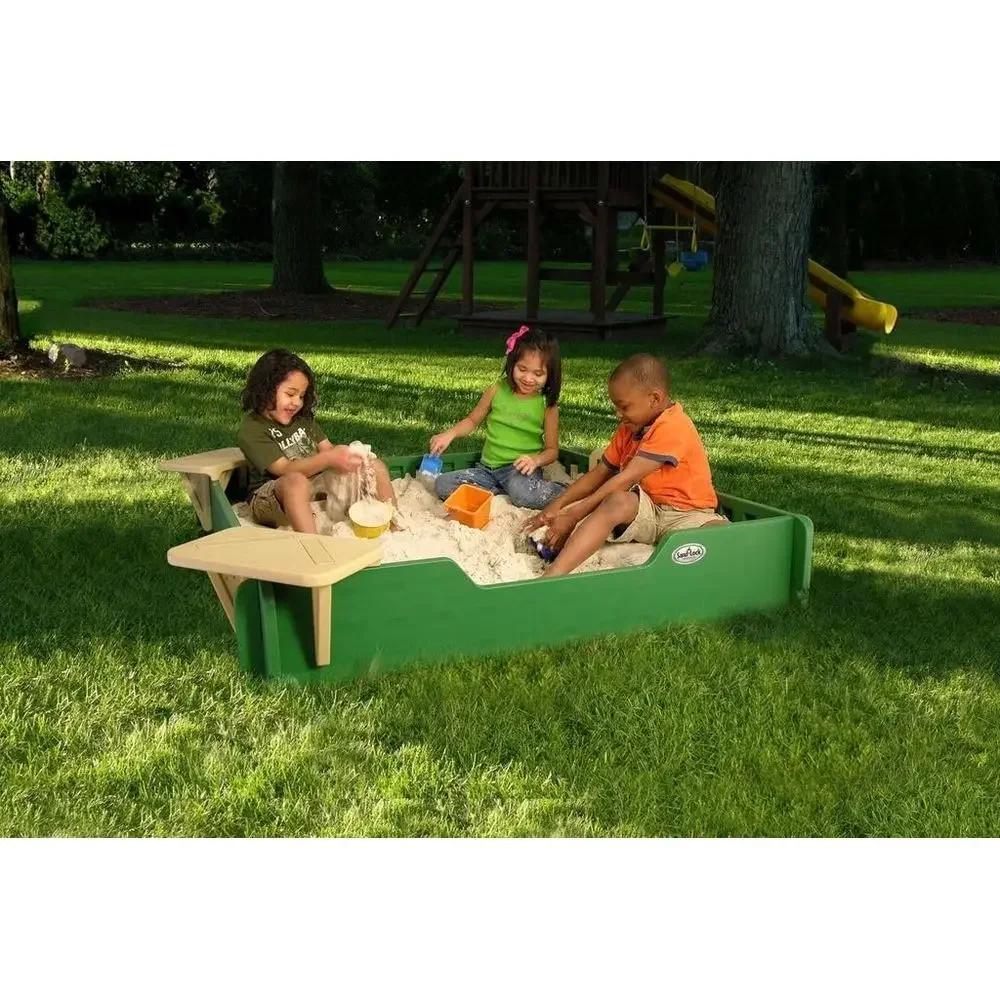 กระบะทรายพลาสติก SandLock ขนาด - Kids Outdoor Sandbox บทวิจารณ์และราคา