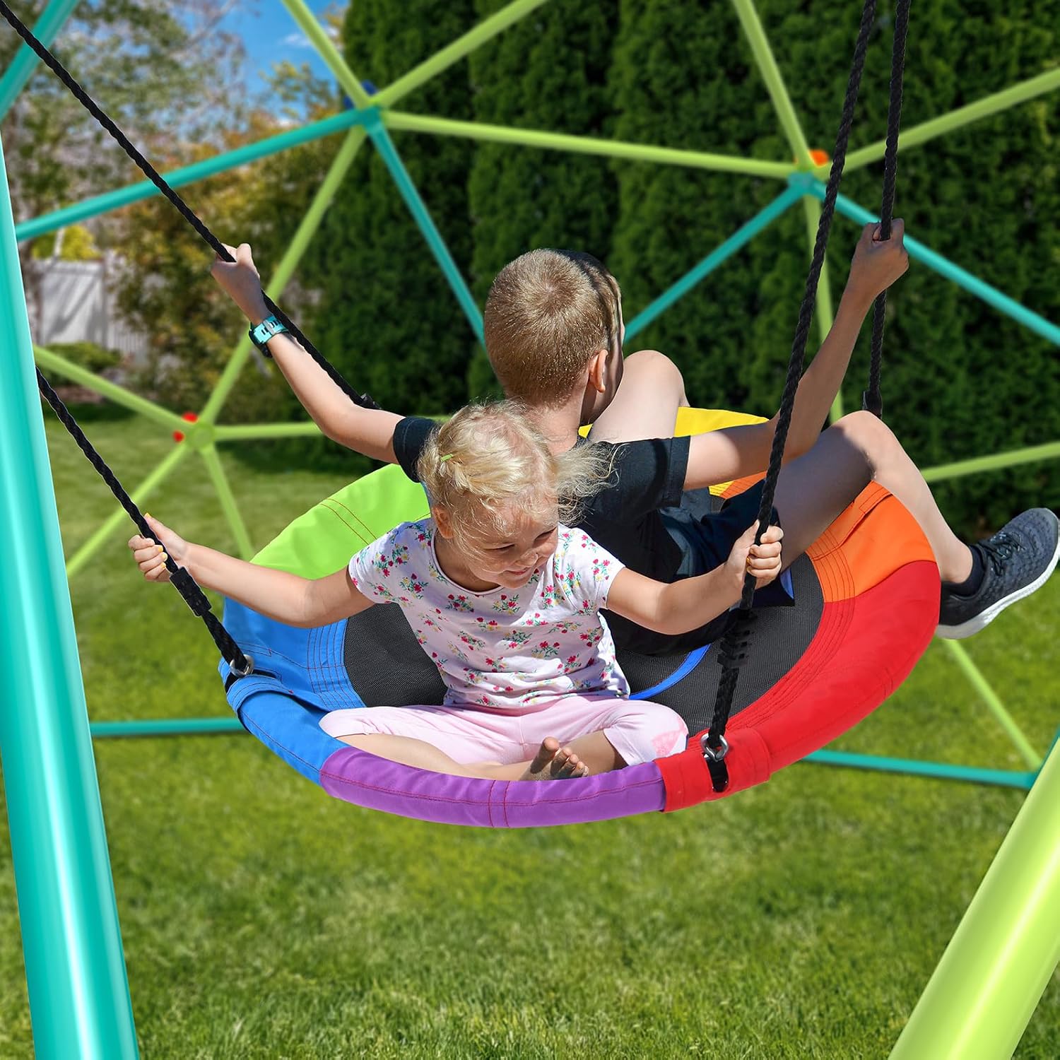 ชุดชิงช้าโดมปีนป่ายสูง 10 ฟุต  - Kids Outdoor Jungle Gym บทวิจารณ์และราคา