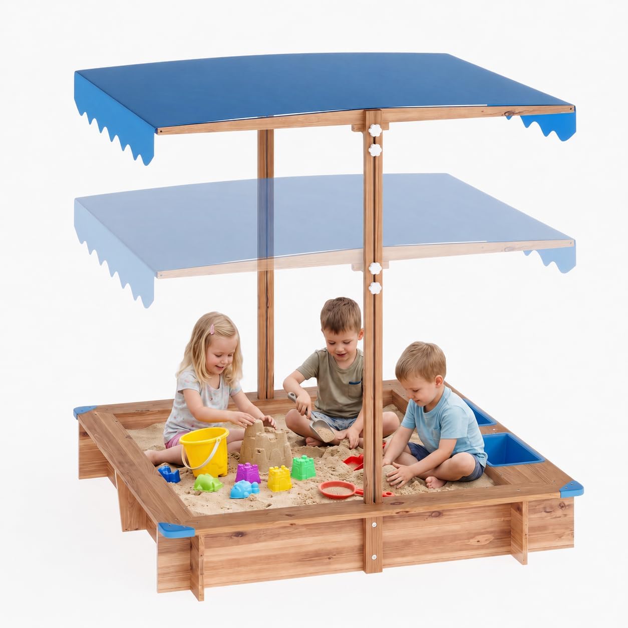 หลุมทรายกลางแจ้งสำหรับเด็ก สนา - Kids Outdoor Sandbox บทวิจารณ์และราคา